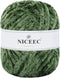 NICEEC 300g Soft Chenille Yarn Blanket Yarn Velvet Yarn for Knitting Fancy Yarn for Crochet Weaving DIY Craft Total Length 150m (164yds)_Army Gree...