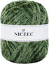 NICEEC 300g Soft Chenille Yarn Blanket Yarn Velvet Yarn for Knitting Fancy Yarn for Crochet Weaving DIY Craft Total Length 150m (164yds)_Army Gree...