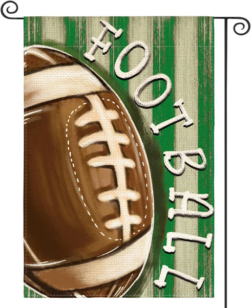 AVOIN colorlife Watercolor Stripes Football Garden Flag 12 x 18 Inch Double Sided, Sports Game Yard Outdoor Flag...