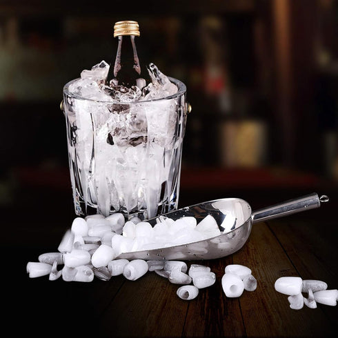 Ice Scoop, E-far Stainless Steel Kitchen Utility Scoop Set, Ideal for Ice Cube/Coffee Bean/Food/Candy/Flour/Popcorn, Set of 3 (5-8-12 Ounce)...