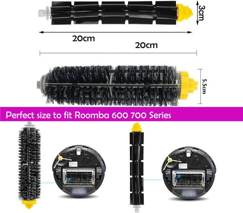 Replacement Parts for IRobot Roomba 600&700 Series,Roomba 614 620 630 635 640 645 650 655 660 675 680 690 695 760 770 780 Vacuum Cleaner(3 Sets Re...