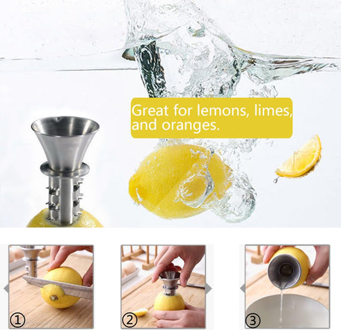 Best Utensils Stainless Steel Manual Lemon Juicer Squeezer Reamer 18/8 Stainless Steel Hand Held Citrus Juicer and Lemon Pourer (2)...