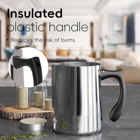 Candle Making Pouring Pot, 32oz Stainless Steel Wax Melting Pot with Heat-Resistant Handle, Double Boiler Candle Making Pitcher with Dripless Pour...