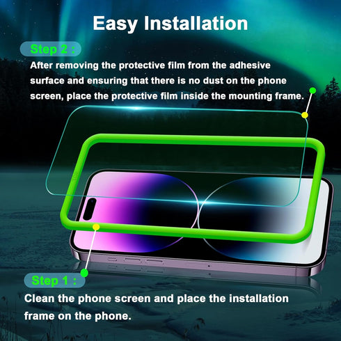 Screen Protector for iPhone 14 Pro Max (6.7") & Camera Lens Protector,Eye Protection, HD Blue Light Blocking Tempered Glass Film, Bubble Free, Gla...