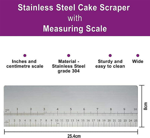 10inch Metal Cake Scraper?Stainless Steel Cake Edge Smoother for Buttercream, Cake Decorating Comb...