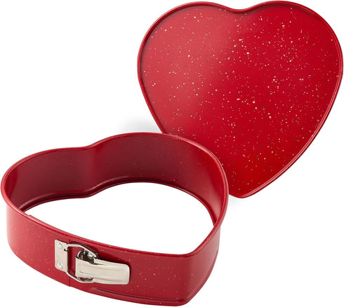 casaWare Heart Springform 10-Inch Pan, Ceramic Coated NonStick Red Granite...