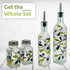 Glass Olive Branch Oil/Vinegar Glass Cruet for Kitchen, 16 oz Olive Oil Dispenser With Stainless Steel Spout for Easy Pouring...