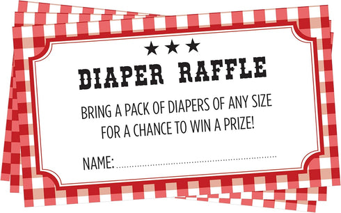 BBQ Baby-Q Diaper Raffle Baby Shower Cards - 24 count...