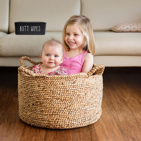 2 Pack Butt Wipes Dispenser 7.28" L * 4.80" W * 2.75" H, Flushable Wipes Dispenser for Bathroom Chic Style Baby Wipes Container Nursery Diaper Wip...