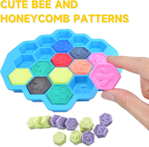3Pcs Honeycomb Bees Silicone Molds, XJMWXHFC 19 Cavities Chocolate Molds, Food Grade Silicone Baking Molds, Non-Stick Cake Mold for Chocolate, Can...