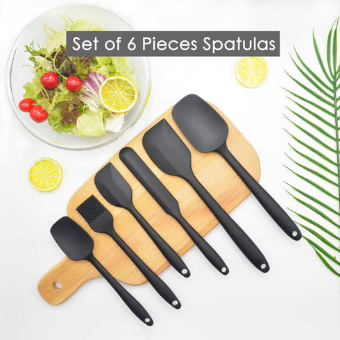 MaxDare Silicone Spatulas and Spoon Set, One-Piece Design Heat Resistant Dishwasher Safe Kitchen Utensil for Baking Cooking Stirring, Non Stick BP...