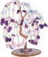 SUNYIK Handmade Amethyst/Rose Quartz/Aquamarine Crystal Money Tree Set on Natural Agate Slice Base, Tree of Life Healing Crystals Chip Stone Bonsa...