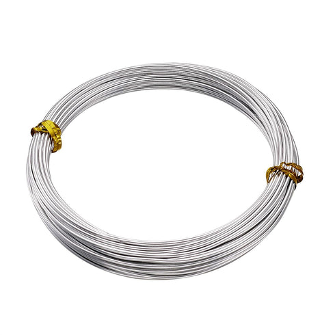 Fashewelry 32.8 Feet 15 Gauge Aluminum Wire Silver Bendable Metal Craft Wire for Beading Jewelry Craft Making...