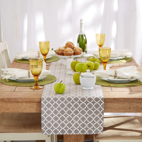 DII Lattice Tabletop Collection, Table Runner, 14x72, Gray...