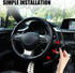 Amiss 3pcs Car Carbon Fiber Anti-Skid Steering Wheel Cover?Segmented Steering Wheel Protector, Butterfly Steering Wheel Cover, Universal 99% Car W...