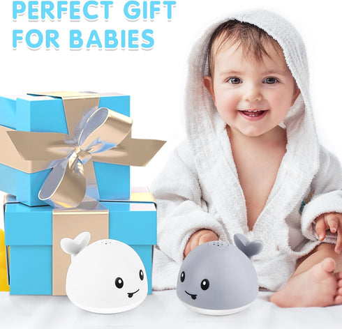 2024 Upgraded Whale Bath Toys for Babies, Light Up Bath Toys for Toddlers, Sprinkler Bathtub Toys Spray Fountain Water Pool Toys, Baby Infant Kids...
