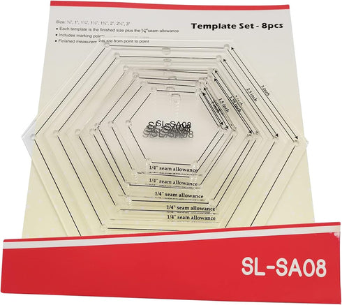 YICBOR Mini Hexagon Quilting Template for Domestic Sewing Machine 1 set = 8pcs#SL-SA08...