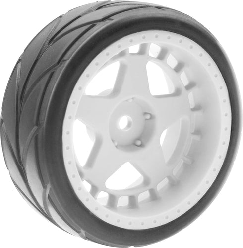 ShareGoo RC OD 2.55" Nylon 12mm Hex Wheels & Rubber Tires Set Compatible with Traxxas Tamiya Sakura HSP Redcat 1/10 RC On-Road Touring Drift Car (...