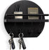 Key Holder for Wall - 9.8 Inch Apartment Wall Decor with Shelf and 8 Key Hooks, Circular Wood Key Hanger for Home Decor (Black)...