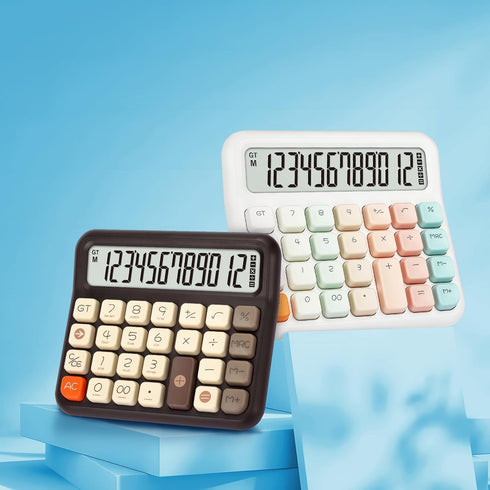 Pendancy Calculators Desktop 12 Digit, Gradient pink Cute Basic Calculator with Extra Large LCD Display and Buttons, for Office, School, Home Use...
