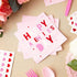 Sparkle and Bash 100-Pack Valentine’s Day Heart Napkins - 5 x 5-Inch Folded Pink Paper - 3-Ply Soft Absorbent - Decorative Party Supplies for Home...