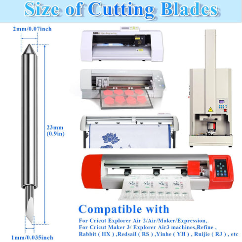 Cludoo 80PCS Replacement Blades for Cricut Blades for Explore Air 2/Air 3/Maker/Maker 3/Expression, 60PCS 45° Standard Blades, 10 PCS 30° Fine Poi...