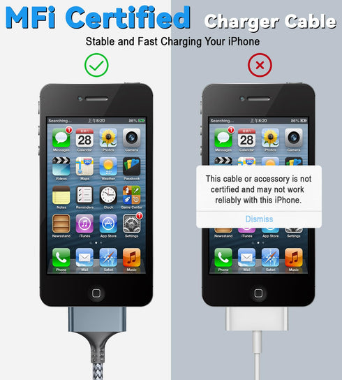 Herfair USB to 30 Pin Charging Cable (10 Feet) Nylon Braided USB Charging Cord Compatible with i-Phone 4/4s/3G/3GS, iPad 1 2 3, iPod Touch 4 3 2 1...