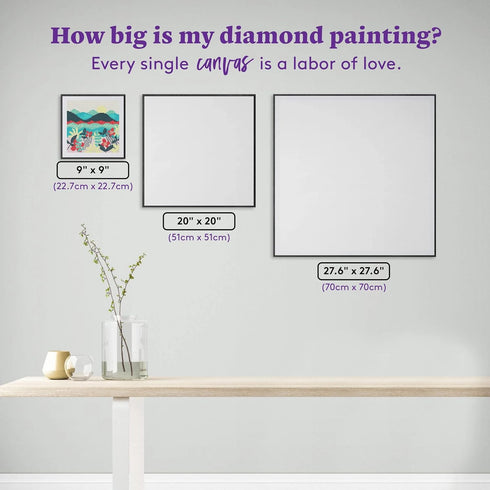 DIAMOND ART CLUB Tropical Landscape Canvas Diamond Painting Kit, 9" x 9" (22.7 x 22.7 cm)...