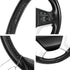 SEG Direct Genuine Leather Steering Wheel Cover, Stitch On Wrap, for 14 1/2-15 inches Round and D-Type Steering Wheels, Black...