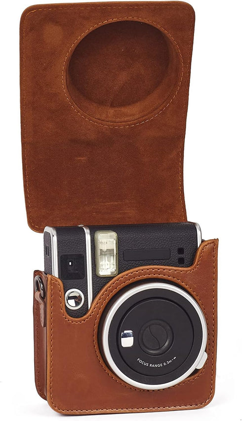 Phetium Instant Camera Case Compatible with Instax Mini 40,PU Leather Bag with Pocket and Adjustable Shoulder Strap (Brown)...