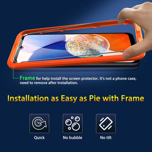 3 Pack Screen Protector for Samsung Galaxy A14 5G + 3 Pack Camera Lens Protector, Ultra HD Tempered Glass, 9H Hardness, Anti Scratch, Easy Install...