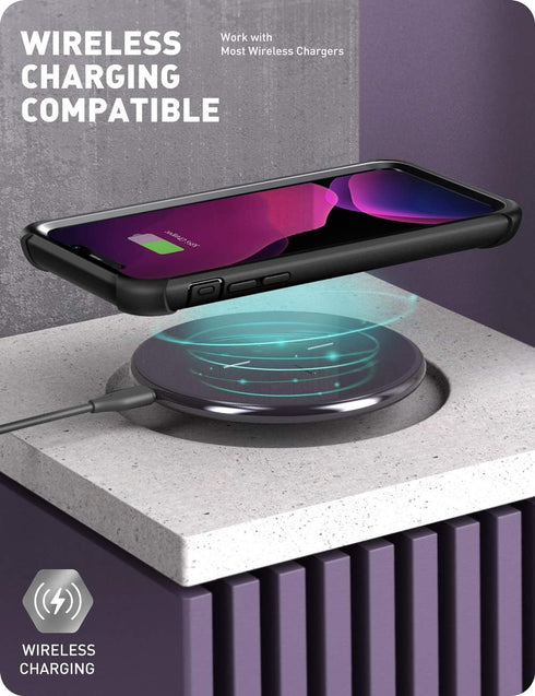 i-Blason Ares Case for iPhone 11 6.1 inch (2019 Release), Dual Layer Rugged Clear Bumper Case with Built-in Screen Protector (Black)...