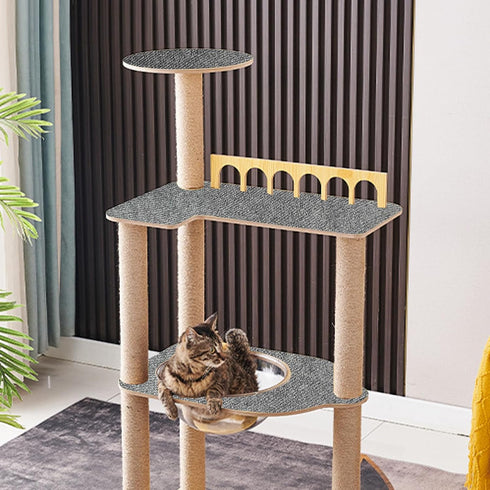 Trimmable Cat Scratching Post Carpet Covered 78.7”x15.8” Self-Adhesive Cat Tree Shelves Replacement Parts Mat Cat Scratcher for Cat Tree Shelf She...