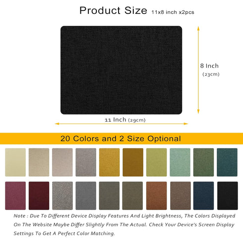 ILOFRI Linen Fabric Patches Self Adhesive 8x11 inch 2pcs, Fabric Couch Repair Tape Kits for Upholstery, Furniture, Car Seats, Office Chair, Sofa, ...