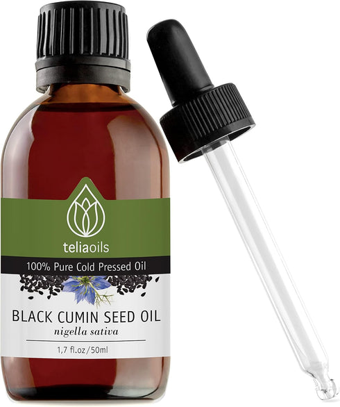Black Seed Cumin Oil, 100% Pure, Natural, Cold Pressed, Rich in Omega-3 & Omega-6 fatty acids & Polyphenols Premium Grade, For Skin, Nails & Hair,...