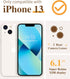 GVIEWIN Designed for iPhone 13 Case 6.1 Inch, with Tempered Glass Screen Protector + Camera Lens Protector Clear Flower Soft & Flexible Shockproof...