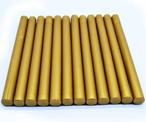 Brass Gold Glue Gun Sealing Wax Sticks - Pack of 12 - Making Wax Seals for Letter Thanks Card Envelope, Wedding or Event Party Invitation, Gift Wr...