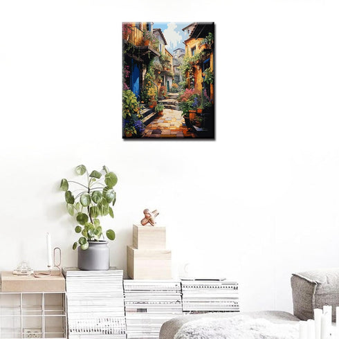 Tucocoo Sunlight Scenery Paint by Number for Adults on Canvas Acrylic Pigment Brushes Clouds DIY Oil Painting Kits for Kids Beginner Italy Street ...