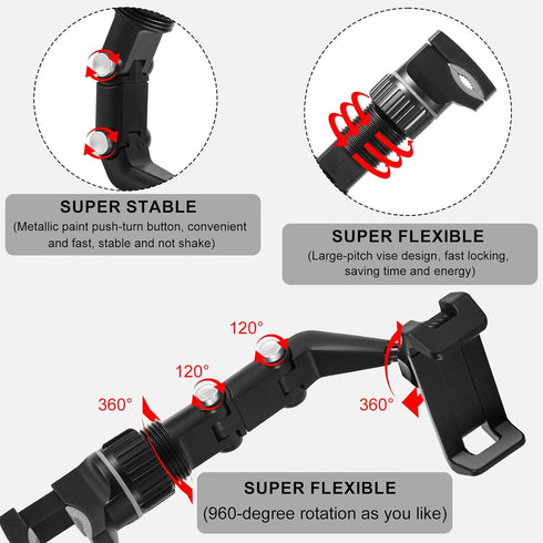 360 Degree Rotatable for Your Car Phone Holder Mount, Rotatogrip SmartPhone Holder Multifunctional Rear Rotato Grip Phone Holder Rearview Mirror P...