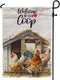 Rooster Garden Flag, Welcome to our Coop farmhouse Garden Flag 12x18 Inch Garden Flag - Perfect for Your Outdoor Hanging Decorations...