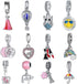 12pcs Mixed Silver Plated Colorful Enamel Alloy Beads Dangle Charms Fits for European Snake Chain Bracelet Necklace DIY Jewelry Making Supplies...
