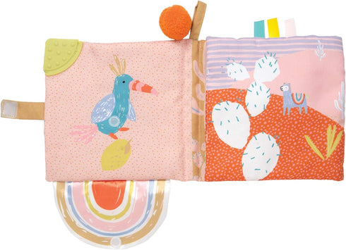 Manhattan Toy Llama Themed Soft Baby Activity Book with Squeaker, Crinkle Paper and Baby-safe Mirror Small...
