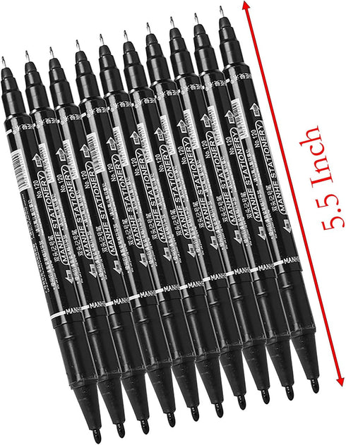 YIKANGHENG 18 Pcs Mark Pen, Permanent Quick Drying Black Ink Wipable Markers Pens for Whiteboard, Plastic,Glass,Stone,Metal and Wood (Black)...