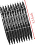 YIKANGHENG 18 Pcs Mark Pen, Permanent Quick Drying Black Ink Wipable Markers Pens for Whiteboard, Plastic,Glass,Stone,Metal and Wood (Black)...