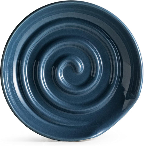 Spoon Holder, Ceramic Spoon Rest Spoon Rest for Countertop, Kitchen Decor for Stove Top, Coffee Bar Accessories, Dark Blue...