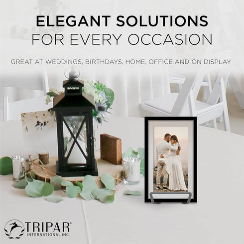 Tripar Square Mini Wire Easel, Silver Plated (3-Inch Depth) Tabletop Easel Sleek & Modern Look - Perfect for Books, Plates, Photos & More...