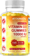 Vitamatic Sugar Free Vitamin D3 10000 IU - 120 Pectin Based Gummies - Great Taste - Healthy Bones, Mood & Immune System Function - Non-GMO - 120 S...
