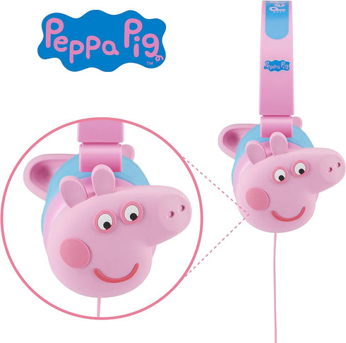Peppa Pig Over-Ear Headphones for Kids - Adjustable Headband, Stereo Sound, Tangle-Free Cable, Volume Control, and 3.5mm Jack - Perfect for School...