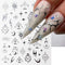Laser Silver Nail Art Sticker Decal Sun Moon Butterfly Design Nail Decals 3D Self-Adhesive Nail Art Supplies Love Heart Flower Flame Nail Art Stic...