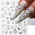 Laser Silver Nail Art Sticker Decal Sun Moon Butterfly Design Nail Decals 3D Self-Adhesive Nail Art Supplies Love Heart Flower Flame Nail Art Stic...